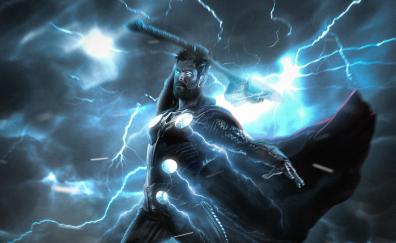 Thor, lightning strike, superhero