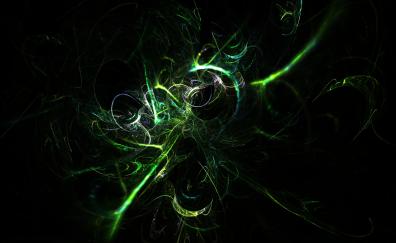 Green flare, flames, abstract