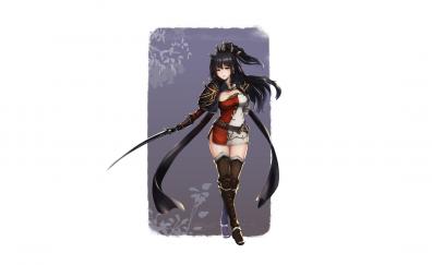 Minimal, warrior, anime girl