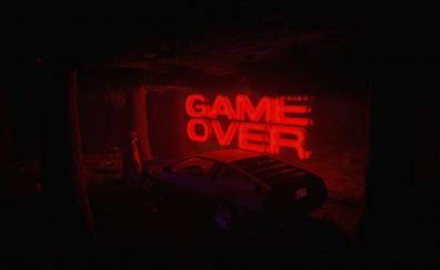 Game over, car, artwork, dark