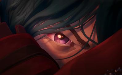 Angry Jinx, red eye, league of legends