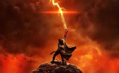 Hellboy, David Harbour, lightning, 2019 movie