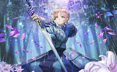 Blossom, anime girl, saber, Fate/Grand Order