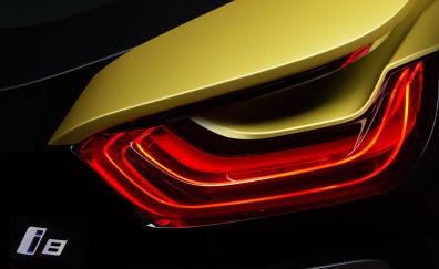 2018 BMW i8, frozen yellow edition, taillight, close up