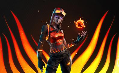 Blaze Character skin, Fortnite, fire ball, 2020