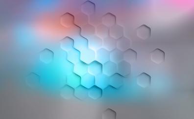 White polygon, hexagons, texture, abstract