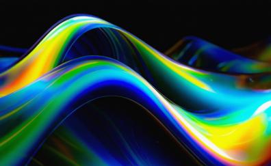 Wavy surface, abstract, colorful pattern
