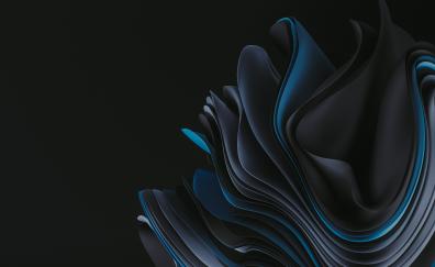 Windows 11, stock, black-blue paper edges, art