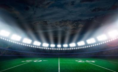 Stadium, football, lights, sports
