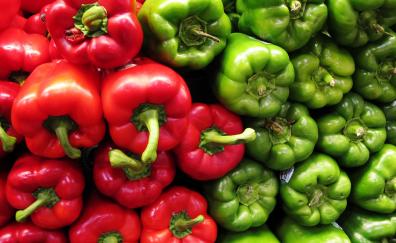 Red and green, vegetables, peppers