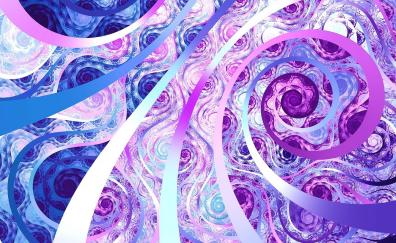 Swirl, blue, ribbon, fractal, art