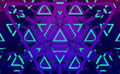 Abstraction, the neon triangles