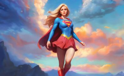 Supergirl, beautiful hero from DC, artwork