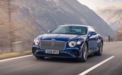 Blue, luxury car, Bentley Continental GT