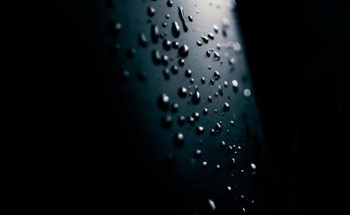 Dark, surface, water drops