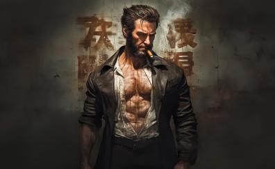 Wolverine's adamantium in blood, Logan, artwork