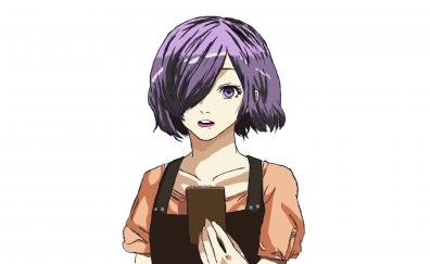 Cute, purple hair, anime girl, Touka Kirishima, Tokyo Ghoul