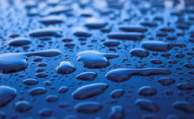 Drops, blue surface