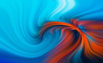 Blue orange swirl, pattern, abstraction