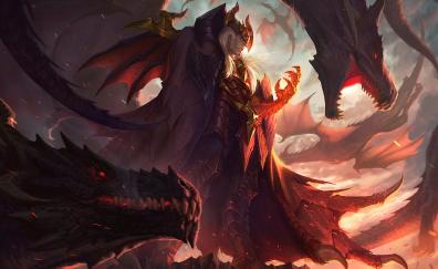 Swain, league of legends, game, dragons