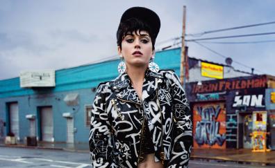 Katy Perry, Moschino, black cap, photoshoot