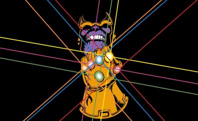 Infinity gauntlet, Thanos, villain, artwork