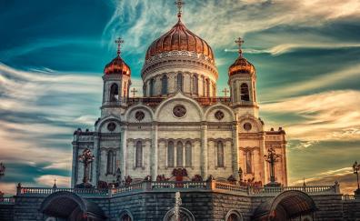 Cathedral, architecture, city, Moscow