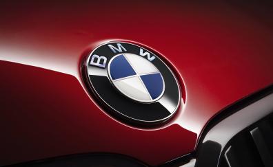 Red, BMW 7 series, car, logo