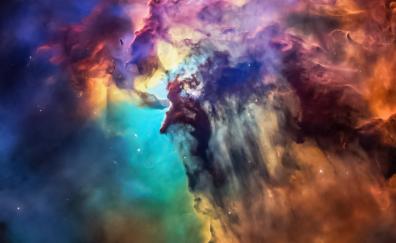 Clouds, cosmos, colorful, space, fantasy