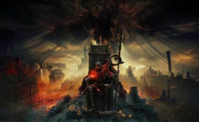 Elden Ring Shadow of the Erdtree Edition, evil on throne, art