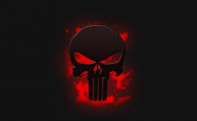 The Punisher, skull, logo, art