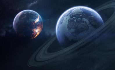 Saturn, space, planet of rings