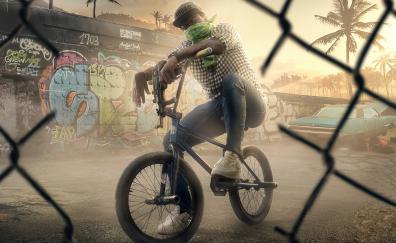 Grand Theft Auto: San Andreas, video game, man on cycle