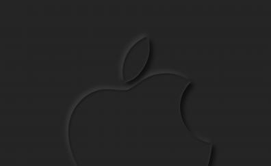 Apple logo, dark-grey surface