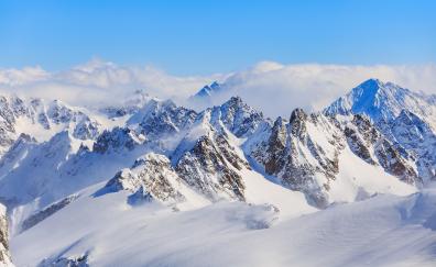 Titlis, swiss alps, mountains, clouds