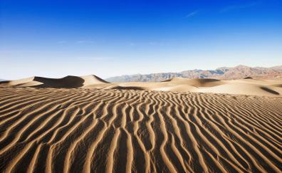 Blue sky, desert, dunes, sand