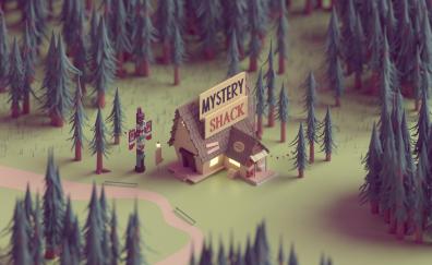 House, forest, TV show, Gravity Falls