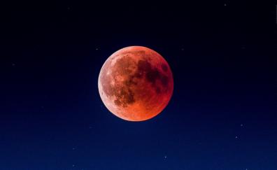Blood moon, night, sky, eclipse