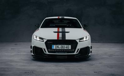White car, Audi TT RS Coupe, 2020