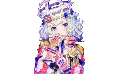 Cute, anime girl, colorful uniform, art