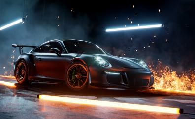 Porsche 911, artwork, sport car