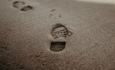 Foot-mark, sand surface