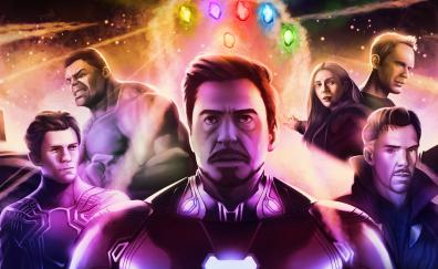 Avengers: infinity war, iron-man, superheroes, art