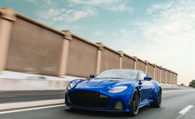 Aston Martin, blue, sports car