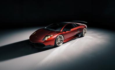 Lamborghini Murcielago LP670 4 SV, red sports car