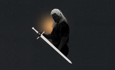 Fan art, Geralt of Rivia, The Witcher, minimal art