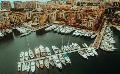Aerial view, bay of Monaco city, cityscape
