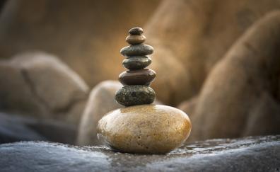 Balance, wet stones, arranged