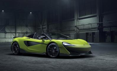 Car, sports car, green, Convertible car, McLaren 600LT