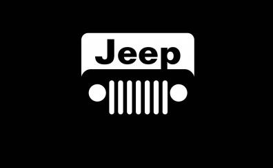 Jeep, car, minimal, logo, dark